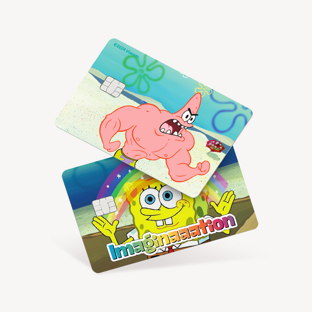 스폰지밥 카드스티커 1+1 신용 체크 교통 커스텀 뚱이 이미지 3