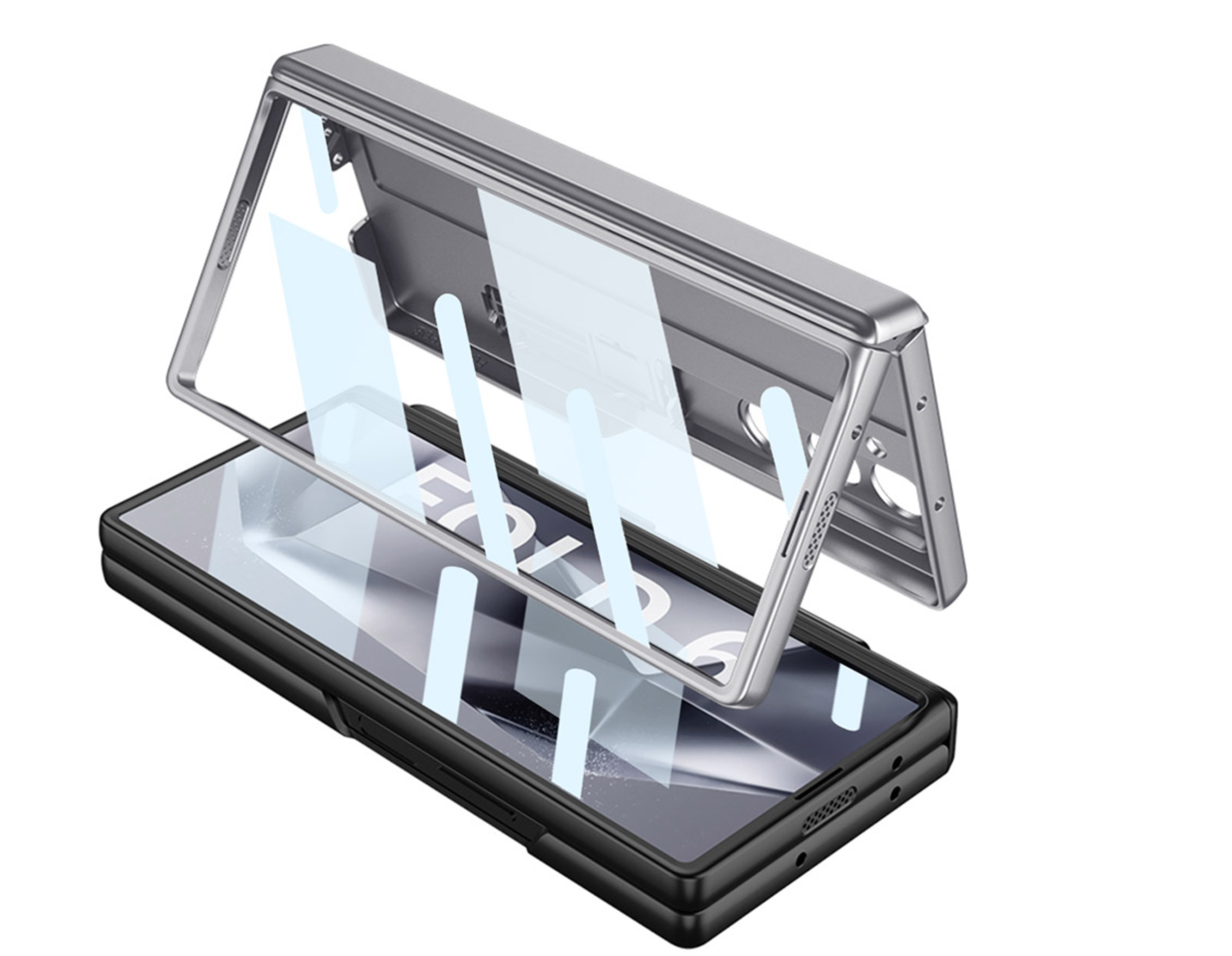 힌지보호 풀커버 스탠딩 케이스 블랙, 갤럭시Z 폴드6 - 상세 이미지 2