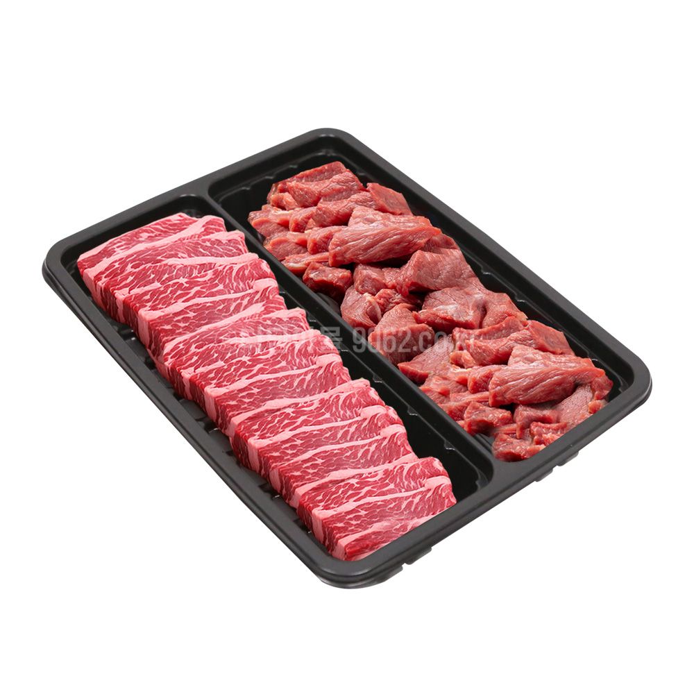 정육포장용기 2칸 SS-2C (PP) 400개 1박스 : 에스엔디몰