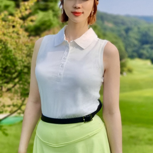 자외선차단 골프티셔츠 여성골프민소매 나시 uv차단 이월상품 E06 화이트