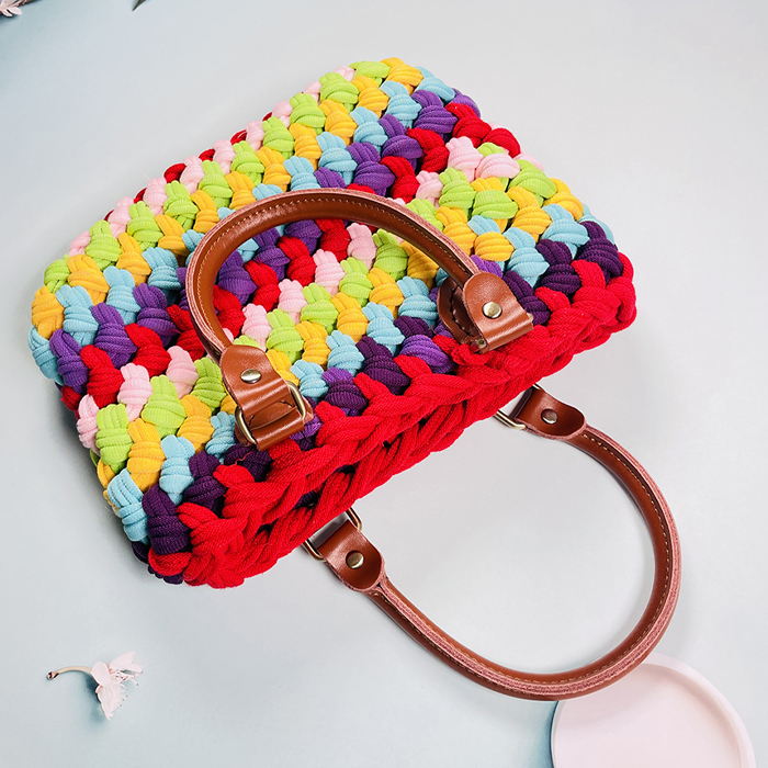 양말목공예 레인보우 토트백 핸드백 만들기 diy 공예재료 키트 뜨개 가방 - 상세 이미지 2