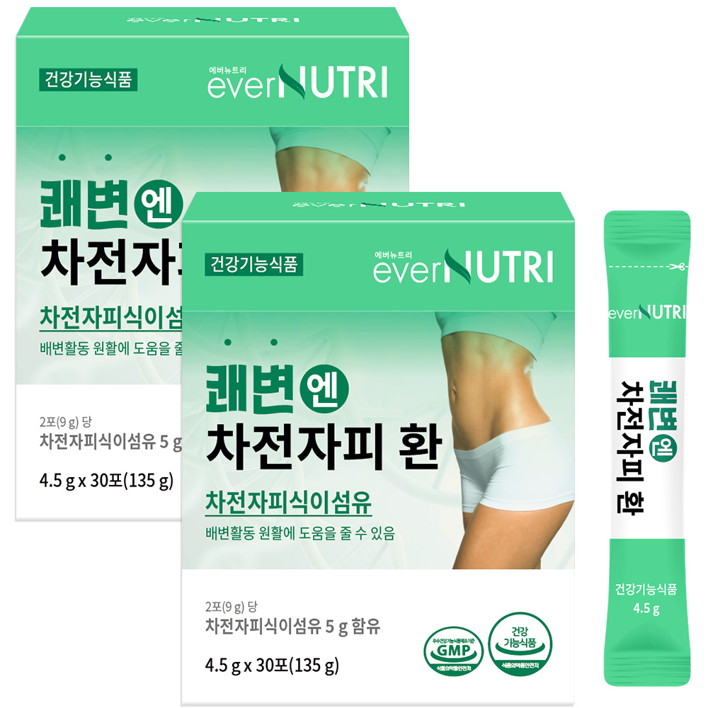 에버뉴트리 쾌변엔 차전자피 식이섬유 환 30포, 2개