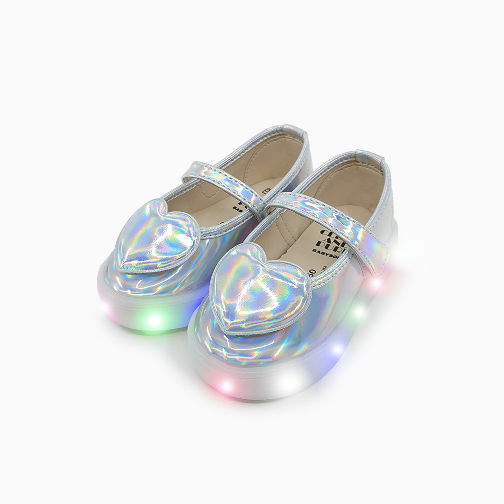 베이비솔 여아구두 유아 구두 아기 메리제인 운동화 LED 신발 오로라하트 - 상세 이미지 3