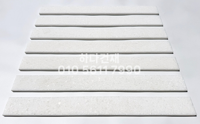 크리스탈화이트 롱타일 600x60x11T / 하다건재 천연석타일