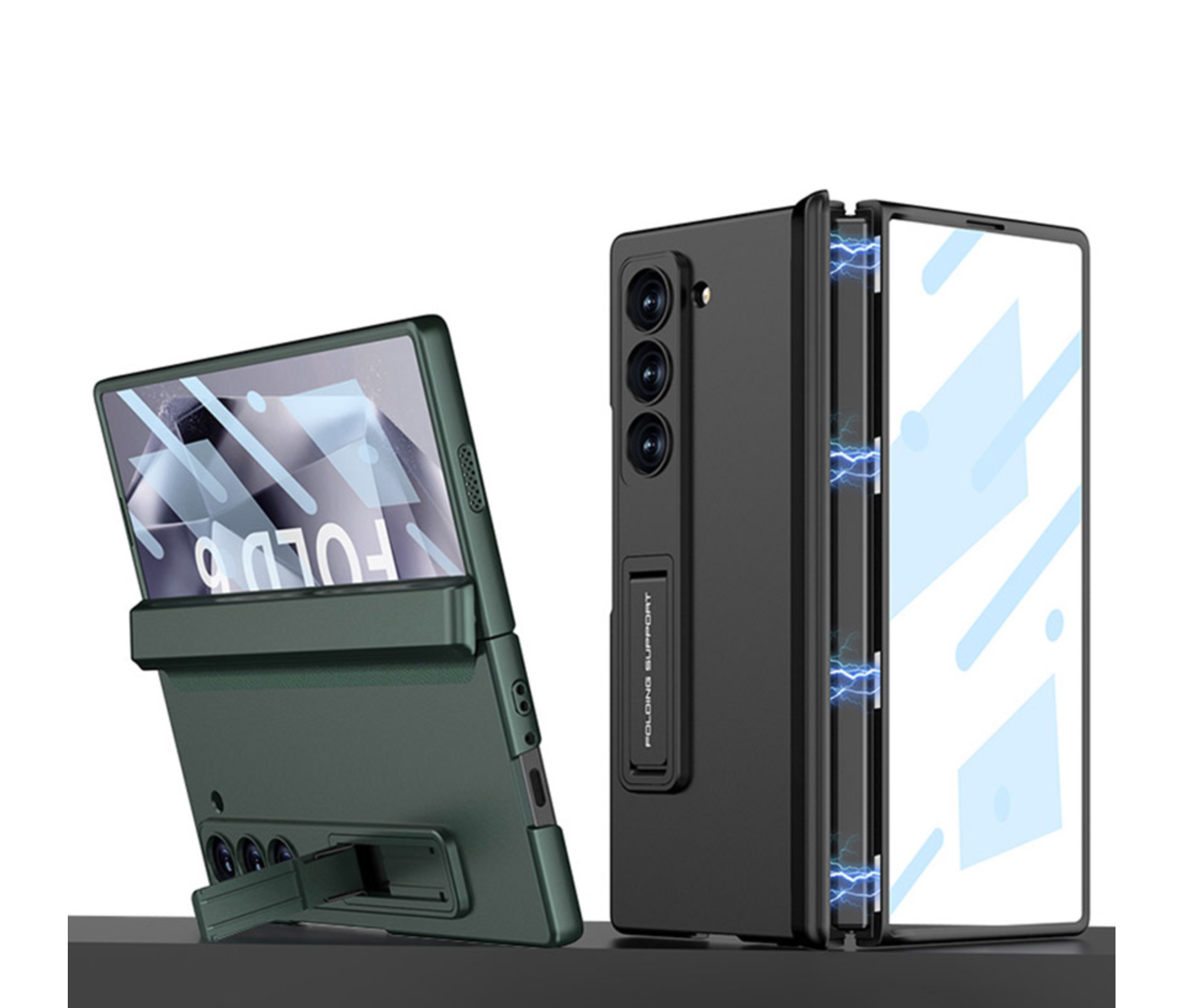 힌지보호 풀커버 스탠딩 케이스 블랙, 갤럭시Z 폴드6 - 상세 이미지 3