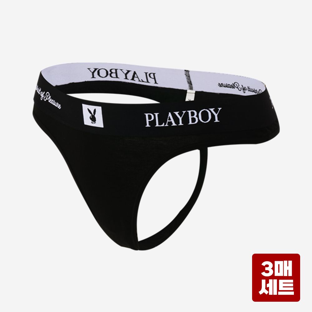 플레이보이 여성속옷 우먼 빅밴드 티팬티 3매 세트 이미지 6