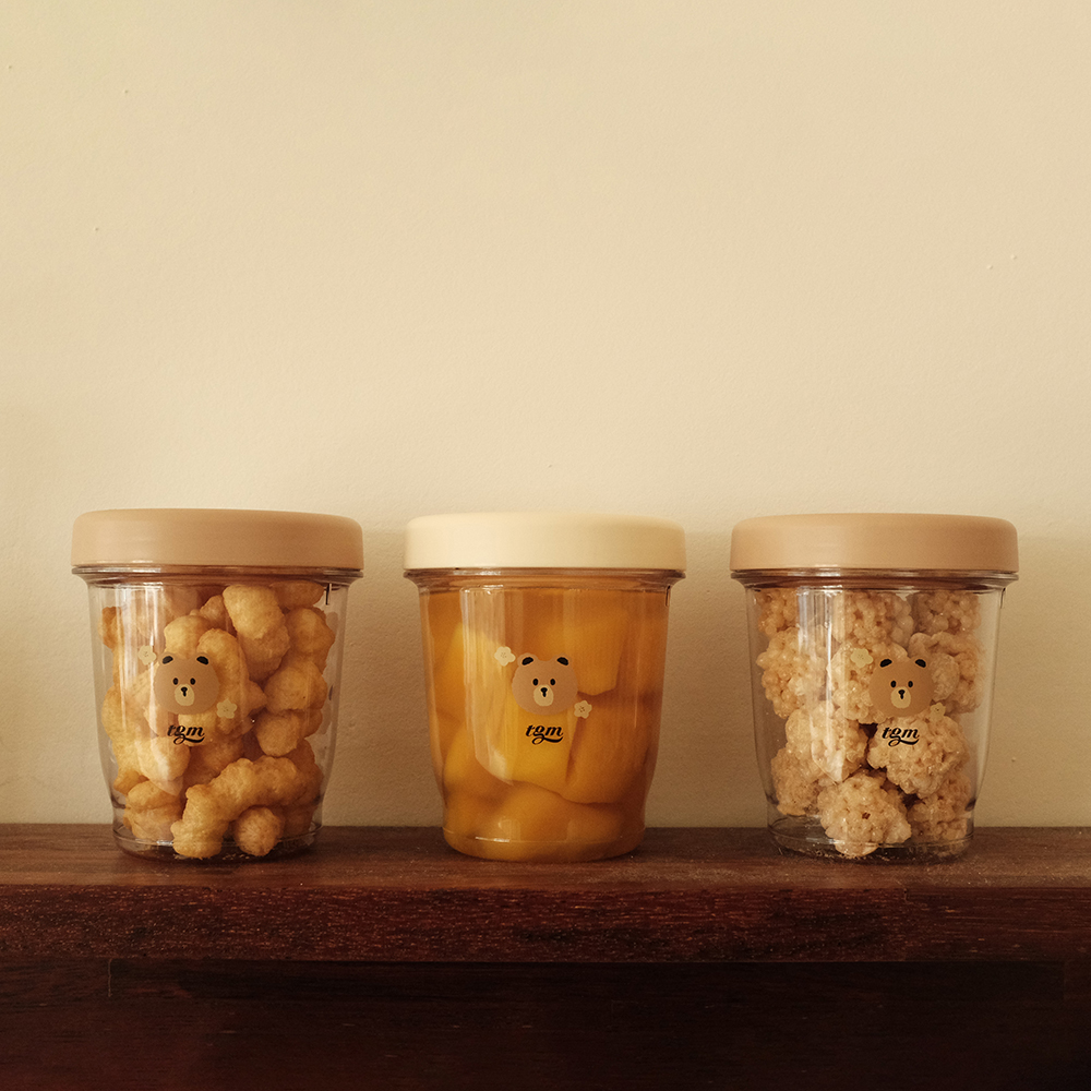 티지엠 항균 에코젠 이유식 보관 용기 240ml 3P 밀폐 눈금 떡뻥 간식 보관통 쌓기통