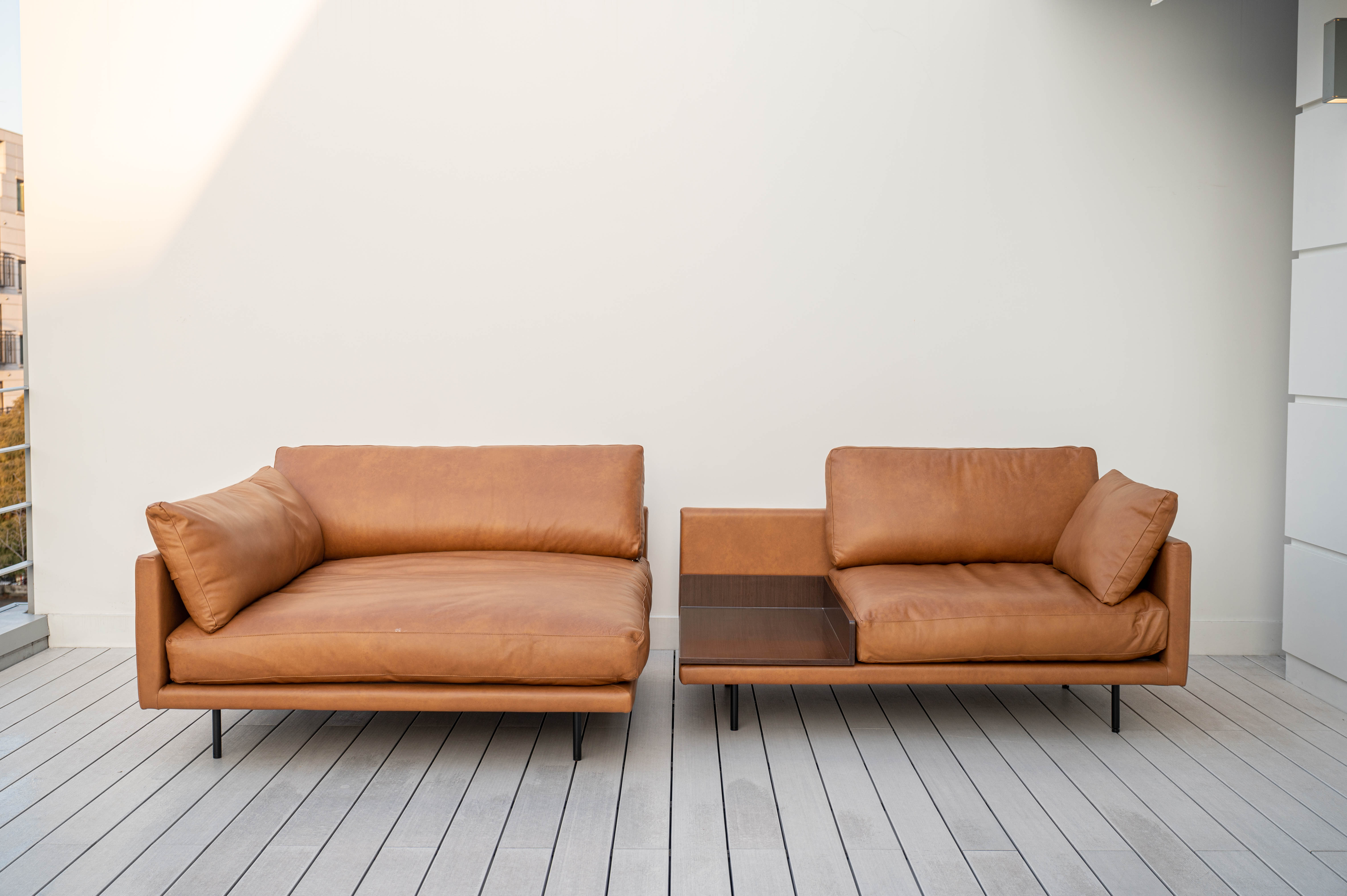 Ph21 이태리 내추럴 통가죽 천연면피 소가죽소파(전체가죽) 4인용 기본 B모듈