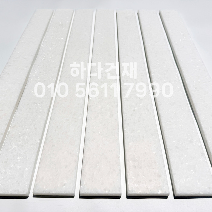 크리스탈화이트 롱타일 600x60x11T / 하다건재 천연석타일