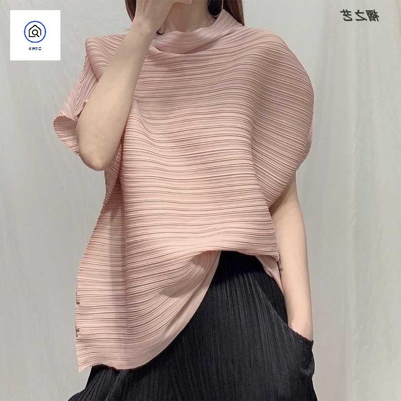상의 여름 플리츠 루즈핏 반팔 블라우스 - 상세 이미지 2