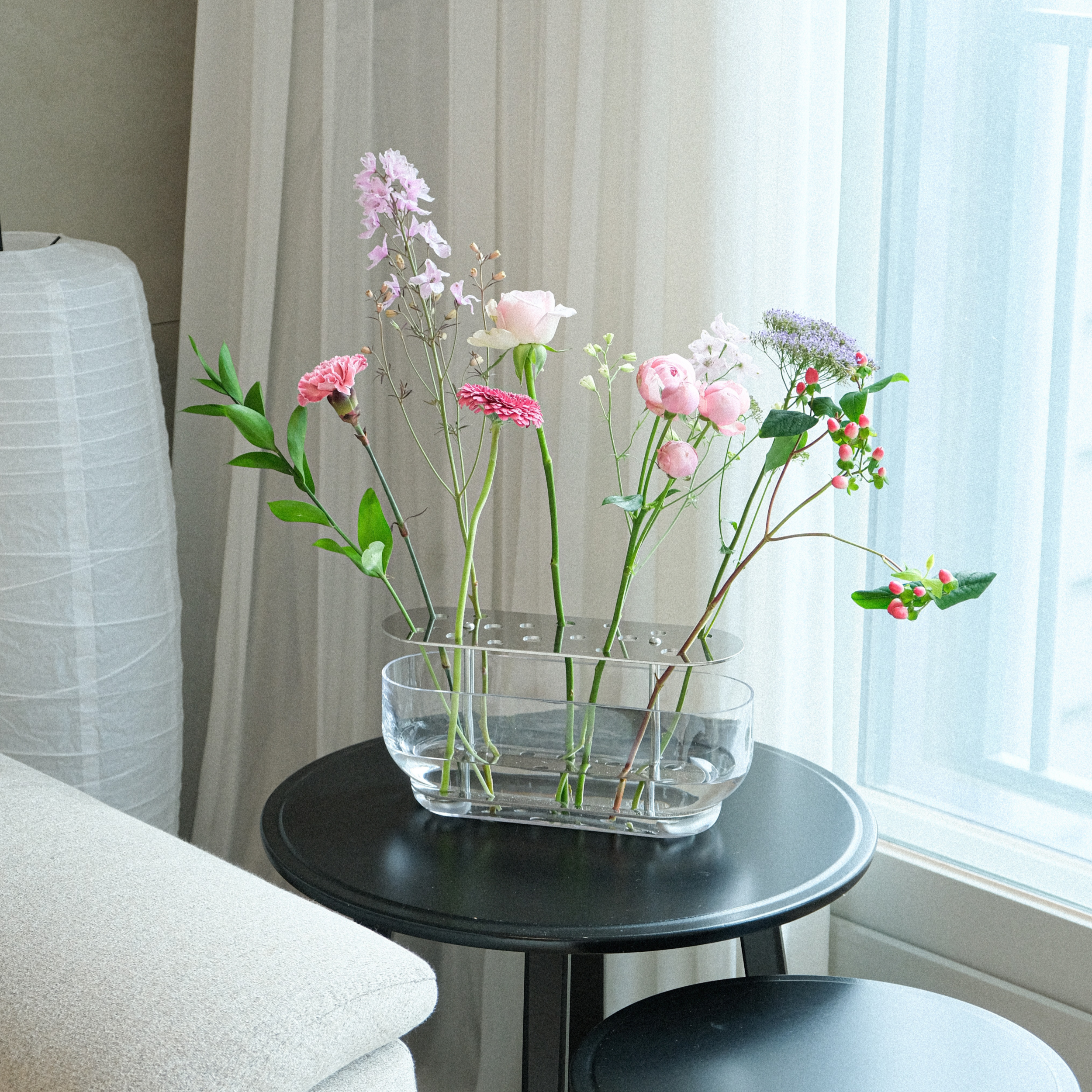 네르하 이케바나 화병 이케바나롱 대형 유리 꽃꽂이 화병 꽃병