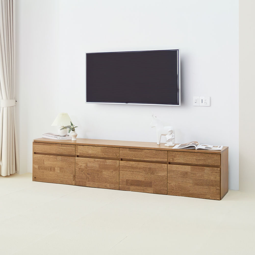 바젠트 원목 85인치 75인치 티비장 TV다이서랍장 낮은 거실장