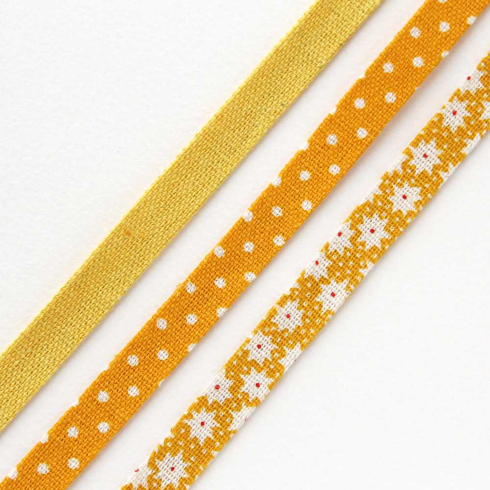 폭1cm 노란 원단 리본 길이90cm 리본공예DIY 리본원단 재료 - 상세 이미지 2