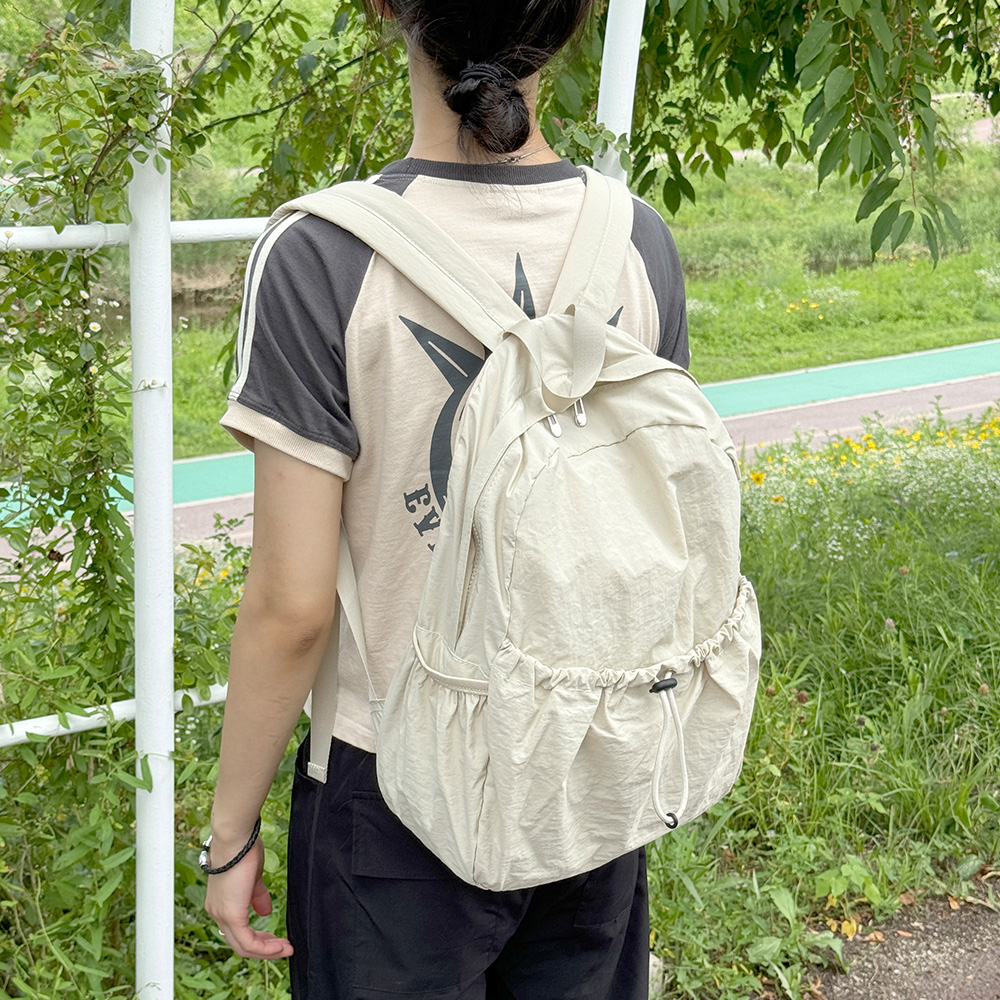 가벼운 나일론 백팩 엄마 할머니 초경량 등에메는 가방 나들외 외출 아담한 미디엄 백팩 - 상세 이미지 3