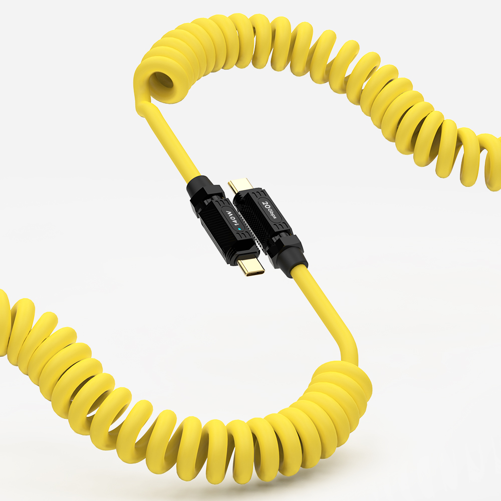 140W C to C타입 20G 8K USB3.2 초 고속충전 스프링 코일 케이블