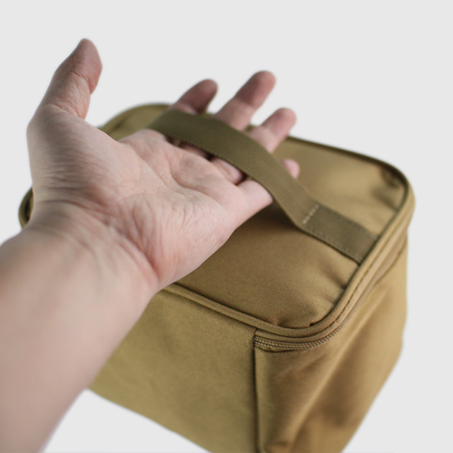 KOOLMAN 쿨맨 캠핑 소품 수납 가방 부탄·이소 겸용 골든브라운