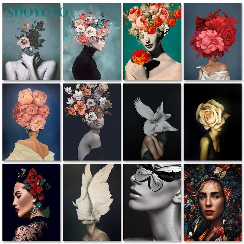 그림 DIY  SDOYUNO-60x75cm 숫자로 캔버스 페인팅 번호 수공예 예술 홈 장식 : 엠제이에스원