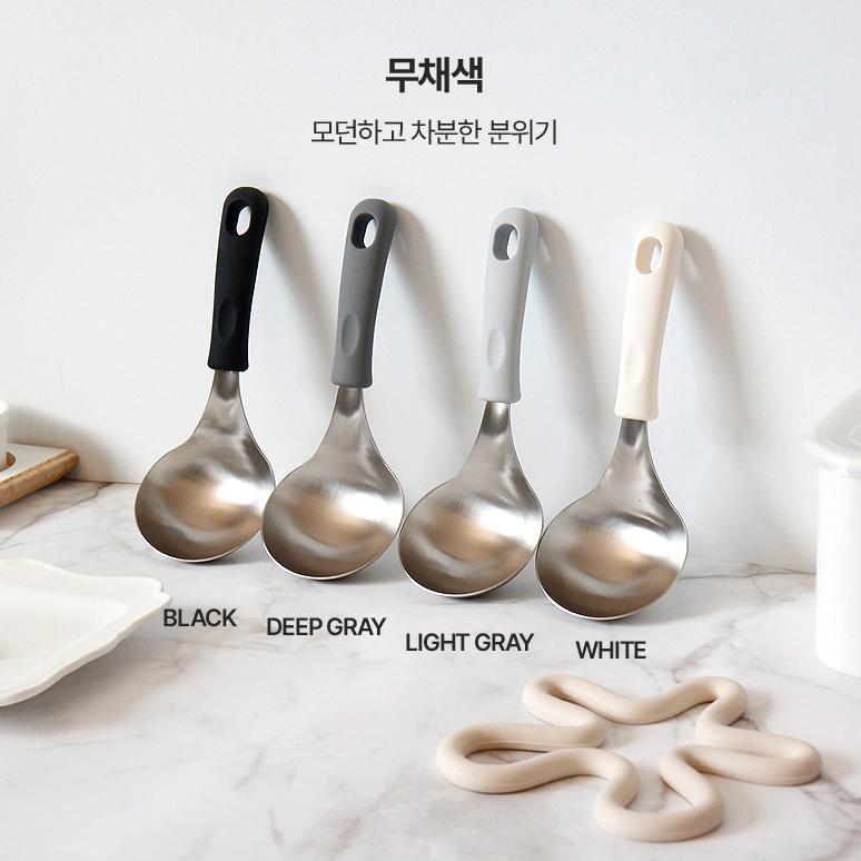 미니 국자 실리콘 손잡이 스텐 왕수저 둥근 이미지 7