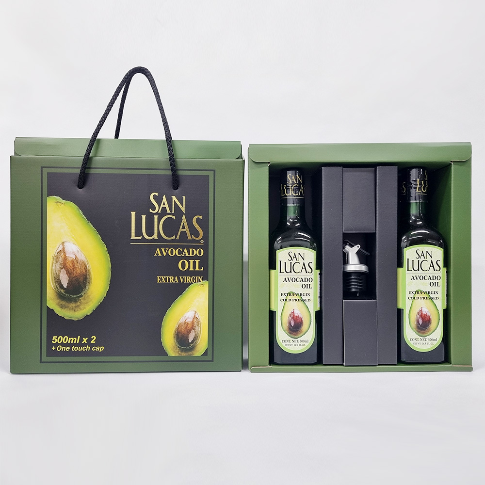 산루카스 아보카도오일 500ml X 2병+오일캡 선물세트 엑스트라버진 멕시코산 냉압착 아보카도유 - 상세 이미지 4