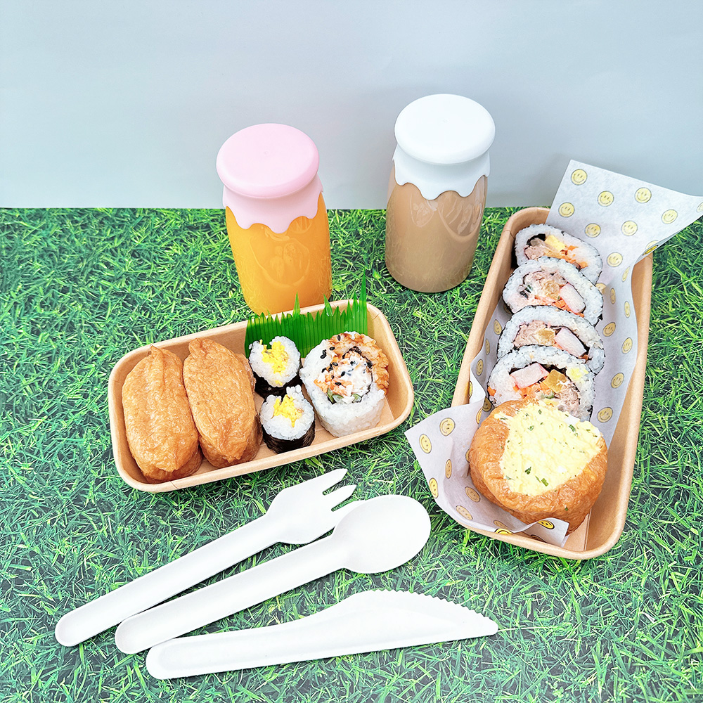 친환경 일회용 포크 50p 도시락 캠핑 소풍 포장 펄프 포크 세트 - 상세 이미지 4