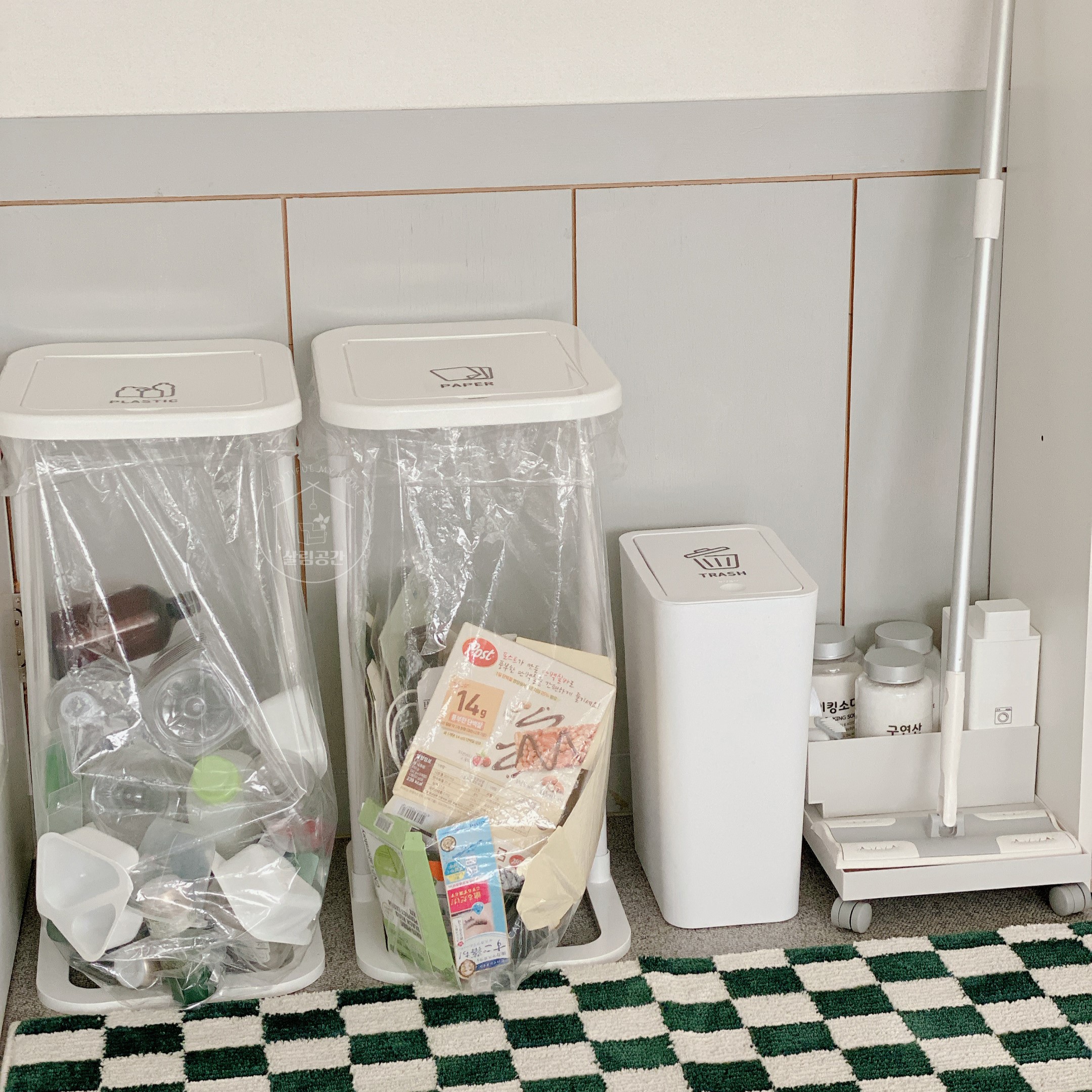 살림공간 재활용 분리수거함 국내산 60L