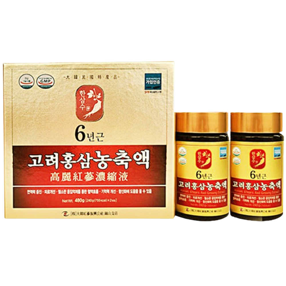대한홍삼진흥공사 6년근 고려 홍삼 농축액 100% 240g x2병세트 진액 엑기스 정 - 상품 이미지