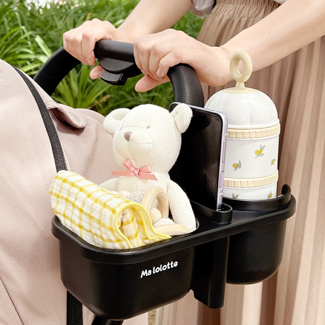 마롤로뜨 튼튼한 유모차 컵홀더 앤 스마트폰 홀더 거치대 2구 멀티 핸드폰 수납 2in1