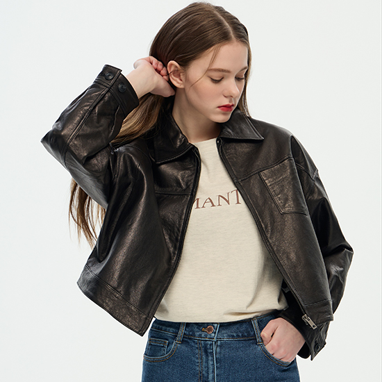 [로보] 베지터블 지퍼 크롭재킷 GJK22B018