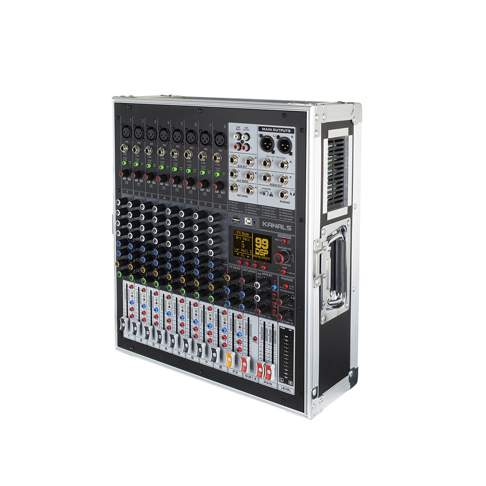 카날스 BKT-1400H 8채널 블루투스 파워드믹서 이펙터 랙 하드케이스 이동식 1400W