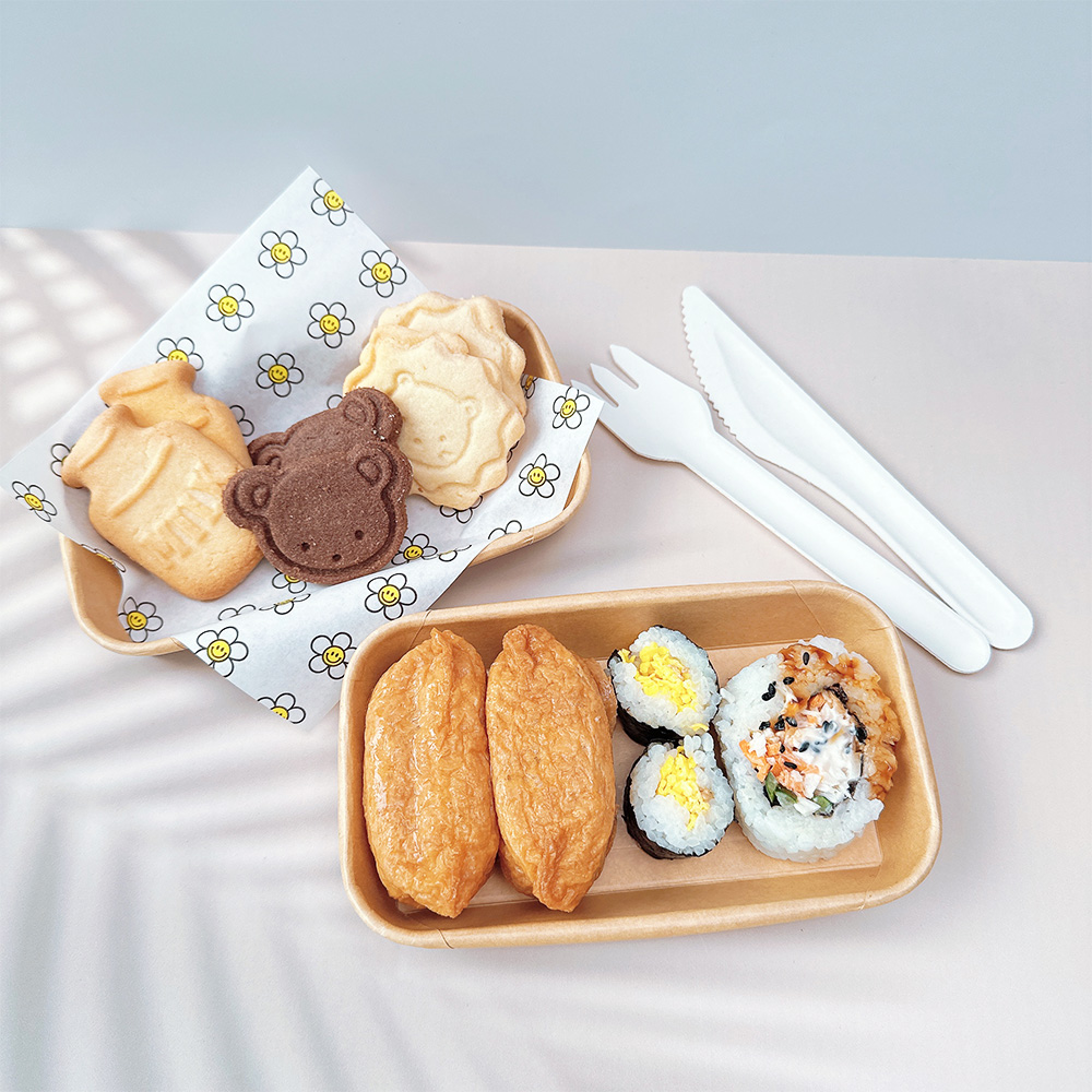 친환경 일회용 포크 50p 도시락 캠핑 소풍 포장 펄프 포크 세트 - 상세 이미지 3