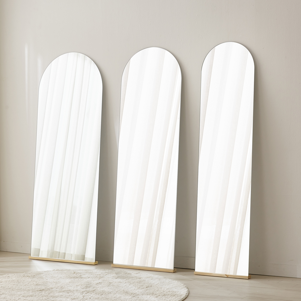 원목 노프레임 스탠드 아치형 전신거울 400