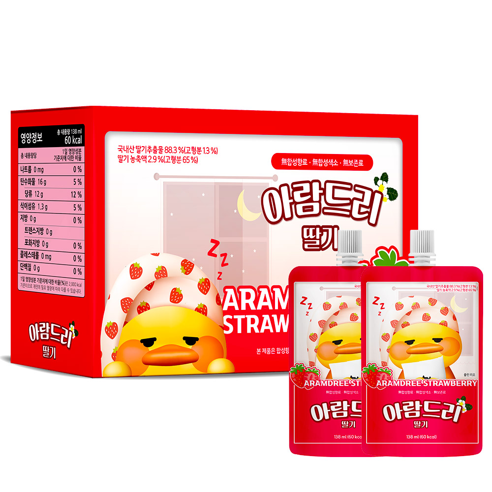 [4+1] 아람드리 아기 과일 주스 어린이 음료 10팩 사과 딸기 감귤 포도 - 상세 이미지 2