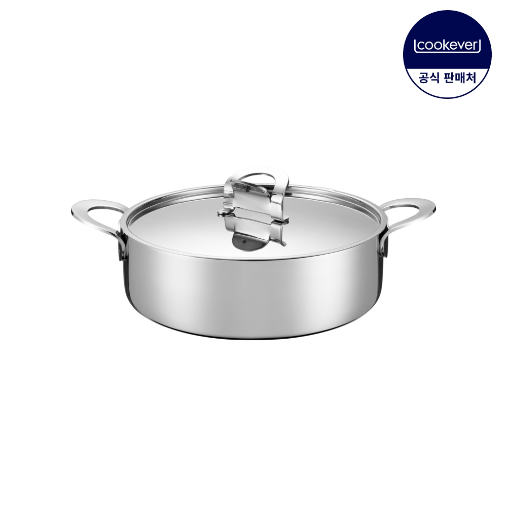 쿡에버 PEEL 프리미엄 인덕션 통5중 스텐 미러 전골 냄비 24cm