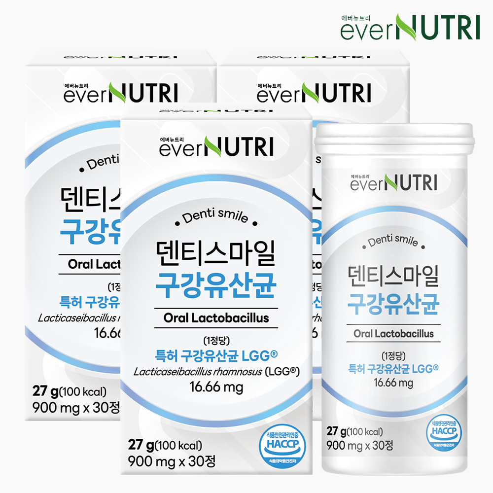 에버뉴트리 덴티스마일 구강유산균 자일리톨 특허 유산균 30정, 3개 - 상품 이미지
