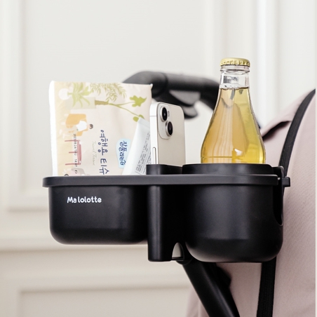 마롤로뜨 튼튼한 유모차 컵홀더 앤 스마트폰 홀더 거치대 2구 멀티 핸드폰 수납 2in1