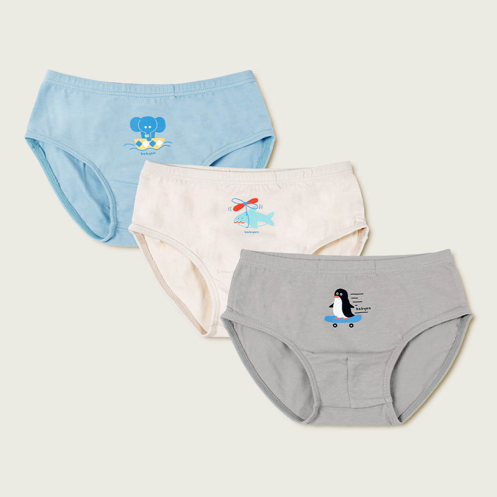 [슈퍼특가] 베이비앙 첫팬티 두돌아기팬티 국내산 무형광 40수 면 유아 아기 아동 키즈 남자 남아 라이더 삼각팬티 3종 세트(남아용)