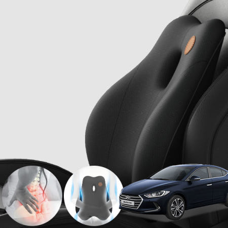 에스모터스 아반떼AD(15~) 고밀도 메모리폼 허리쿠션 등받이 자세개선 통증완화 쿠션 요추 블랙