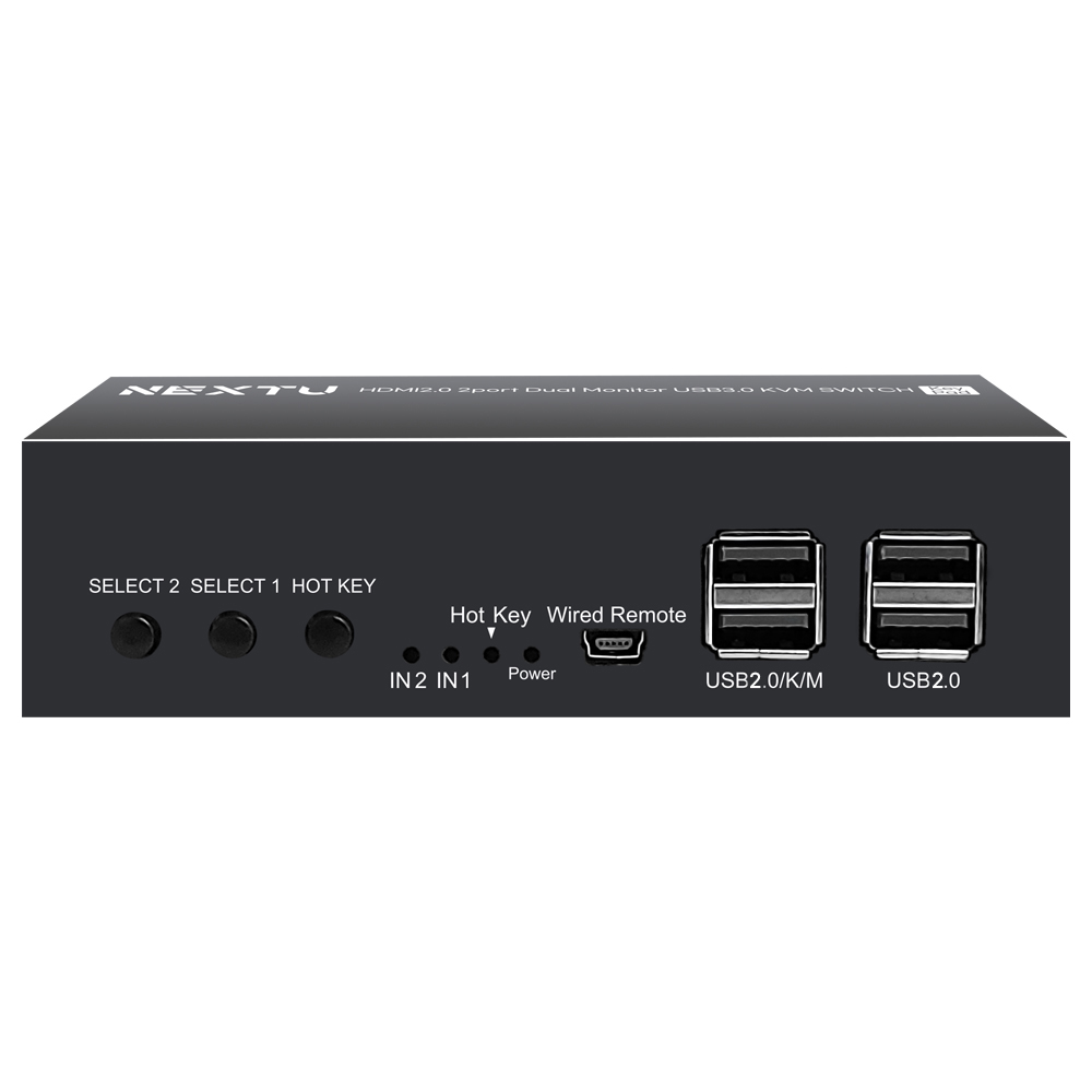 넥스트유 KVM스위치 HDMI 2:1 컴퓨터 노트북 듀얼 모니터 USB허브 2포트 - 상세 이미지 2