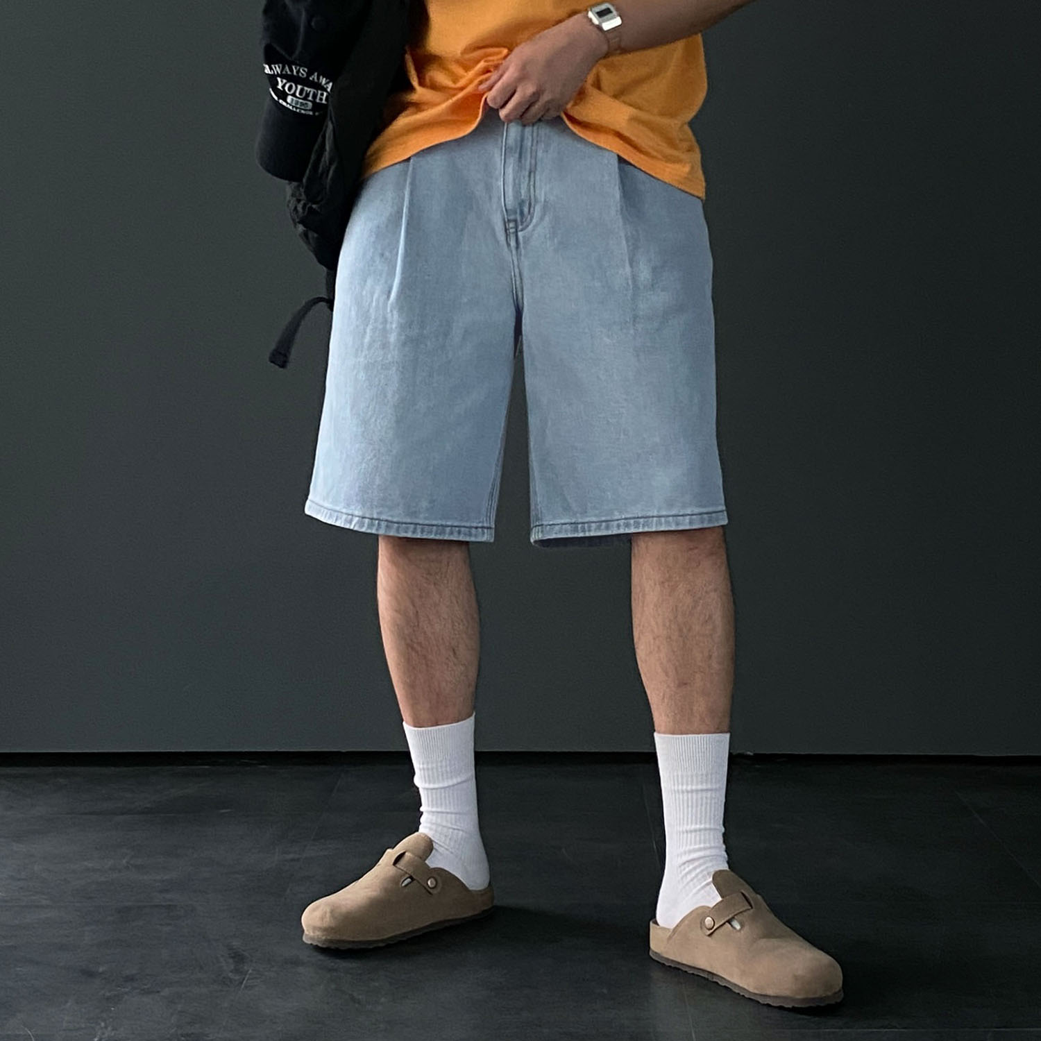 남자흰반바지 남자버뮤다팬츠 6부반바지 - 상세 이미지 3