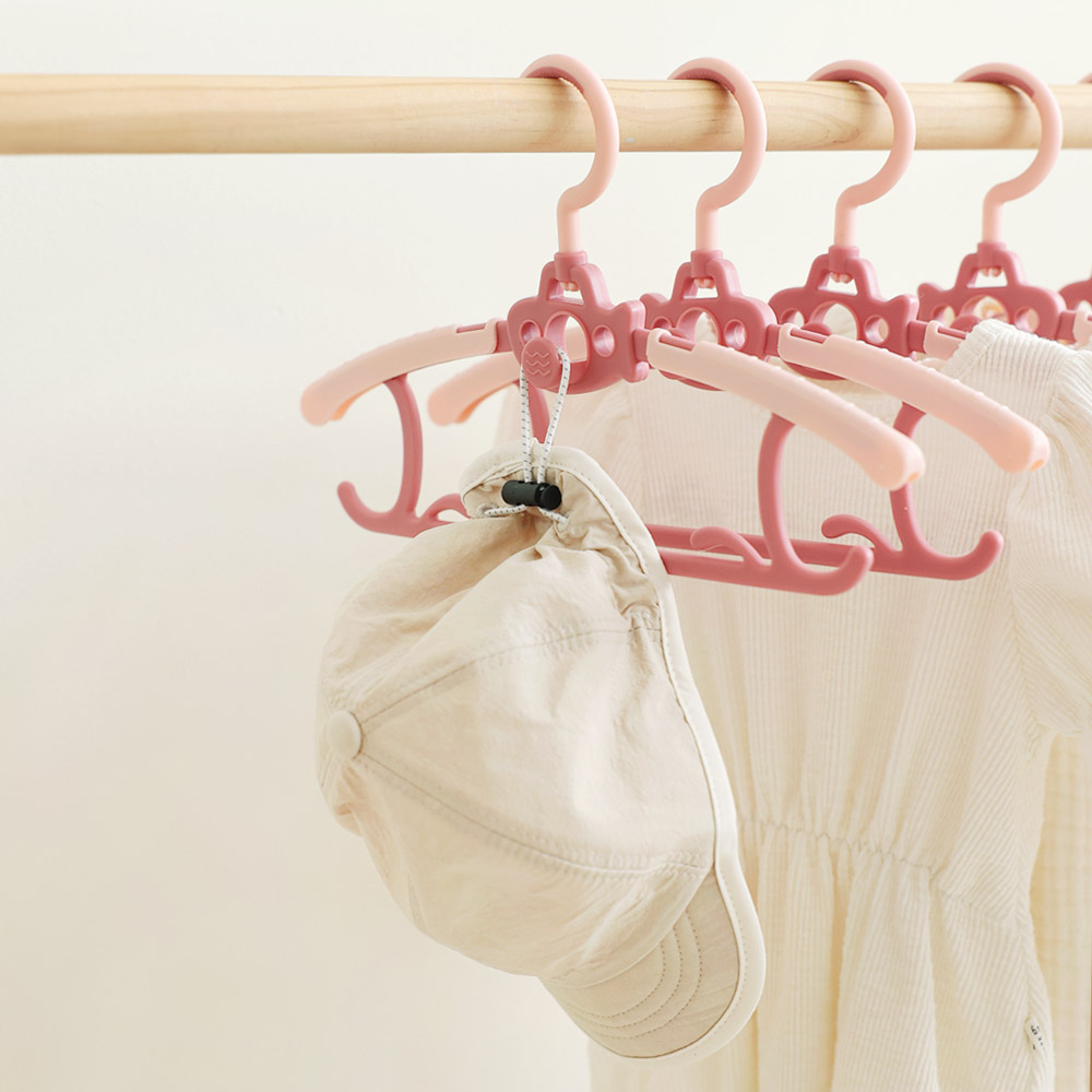 마롤로뜨 회전형 아기 옷걸이 5P 길이조절 가능 논슬립 신생아 아동 유아 어린이 통통바니