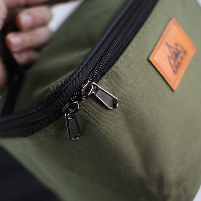 KOOLMAN 쿨맨 캠핑 소품 수납 가방 부탄·이소 겸용 골든브라운