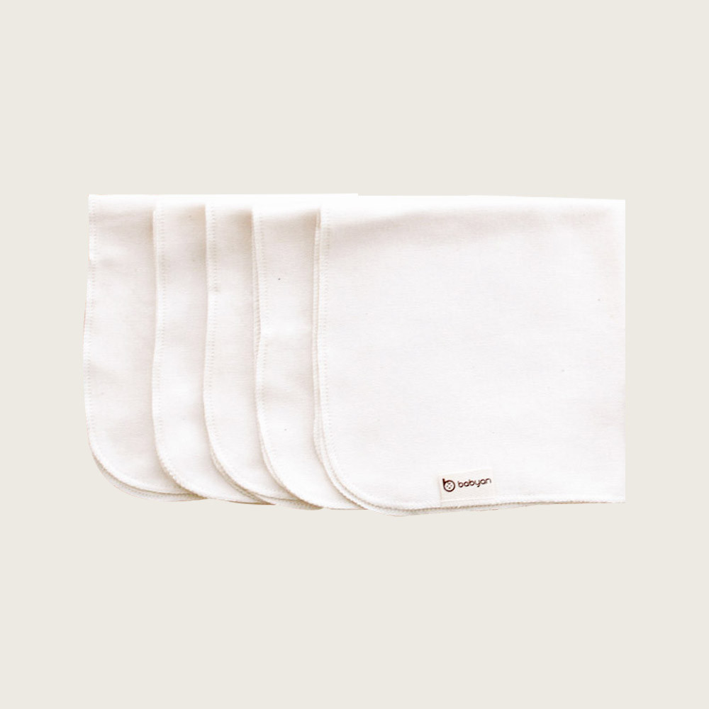 베이비앙 국내산 무형광 매우 부드러운 오가닉면 손수건 5장