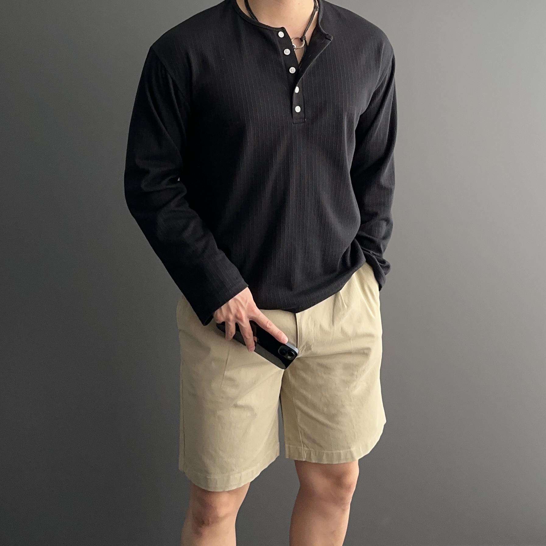 남자흰색반바지 남자버뮤다팬츠 치노반바지 - 상세 이미지 5