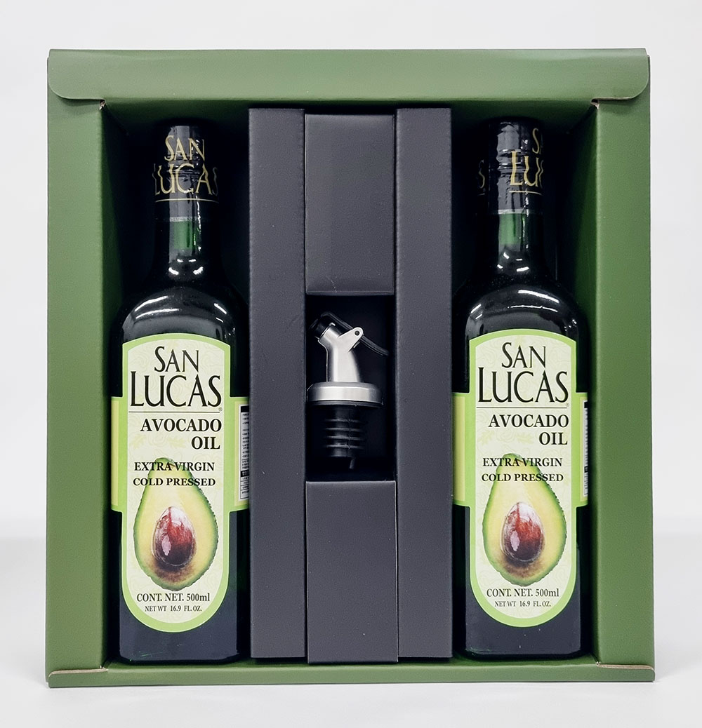 산루카스 아보카도오일 500ml X 2병+오일캡 선물세트 엑스트라버진 멕시코산 냉압착 아보카도유 - 상세 이미지 2