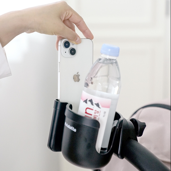 마롤로뜨 튼튼한 유모차 컵홀더 앤 스마트폰 홀더 거치대 2구 멀티 핸드폰 수납 2in1