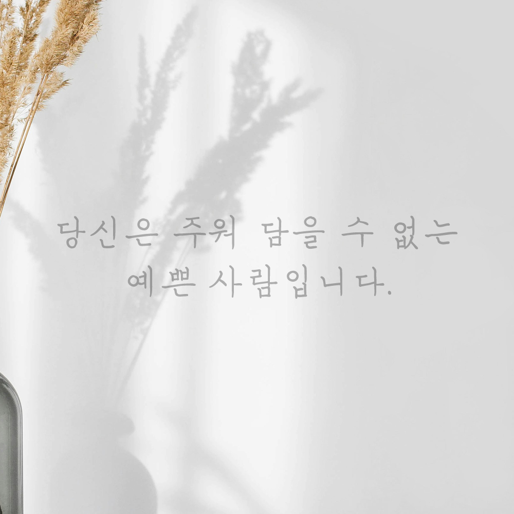 감성 손글씨 레터링 스티커 당신은 주워 담을 수 없는 예쁜 사람입니다 LH-069S 검정 - 상세 이미지 3