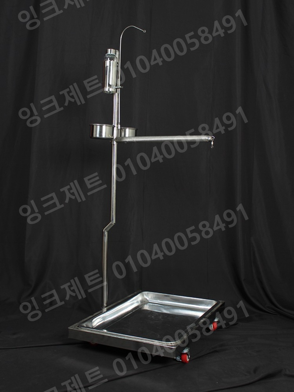 앵무새 횟대 대형 7자형 버드 스테인레스 스틸 새장 물기 - 상세 이미지 4