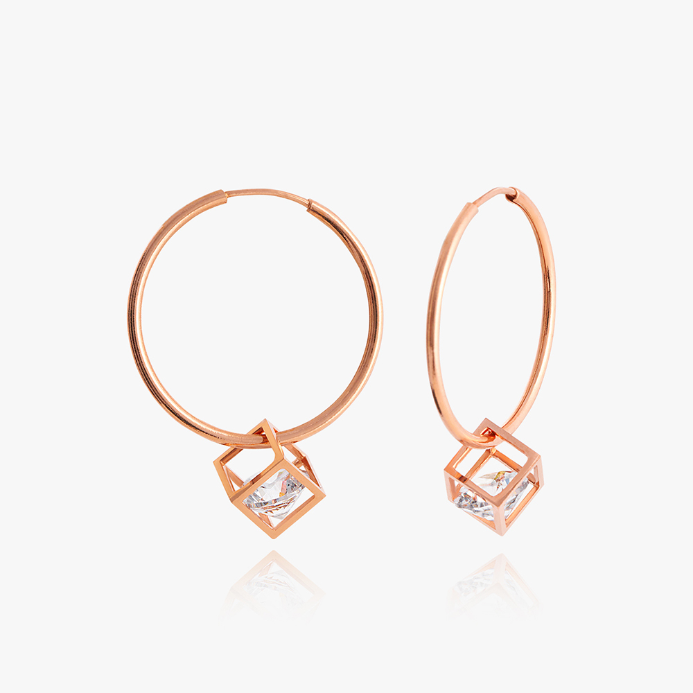 14k 발렌 로즈 링 금 귀걸이