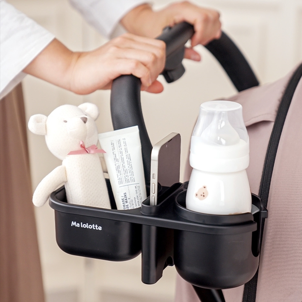 마롤로뜨 튼튼한 유모차 컵홀더 앤 스마트폰 홀더 거치대 2구 멀티 핸드폰 수납 2in1