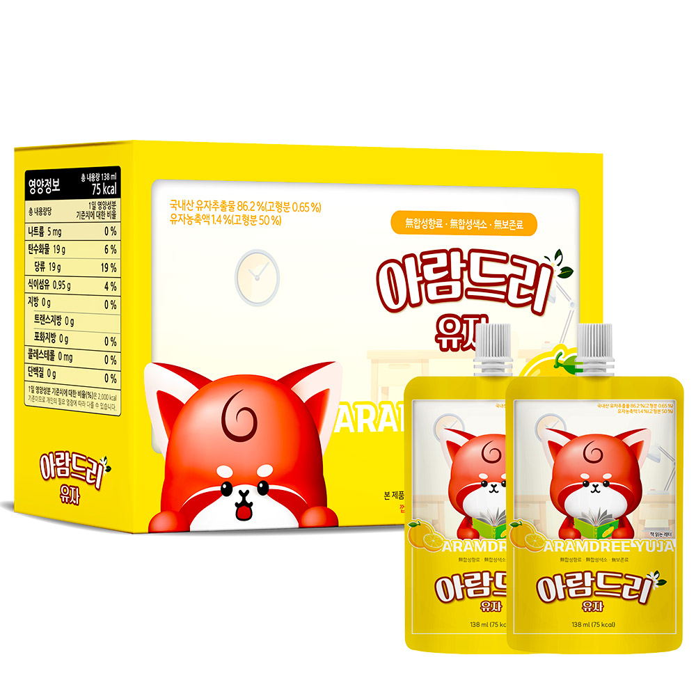 [4+1] 아람드리 아기 과일 주스 어린이 음료 10팩 사과 딸기 감귤 포도 - 상세 이미지 5